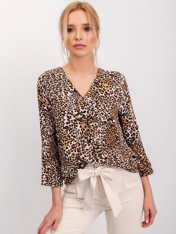 RUE PARIS Black and beige blouse Nella