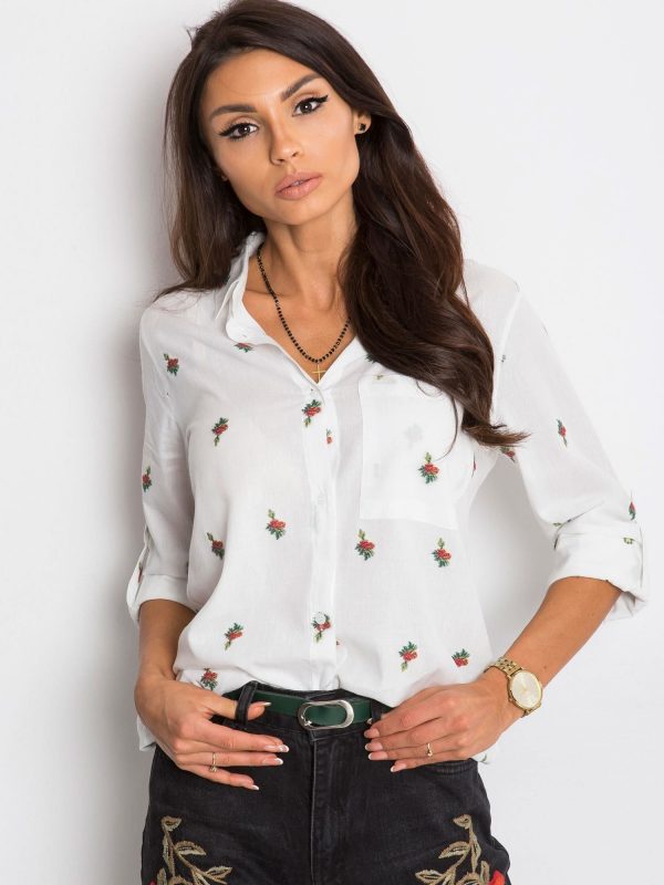 RUE PARIS White shirt Roses