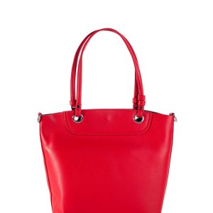 Red Eco Leather Shoulder Bag