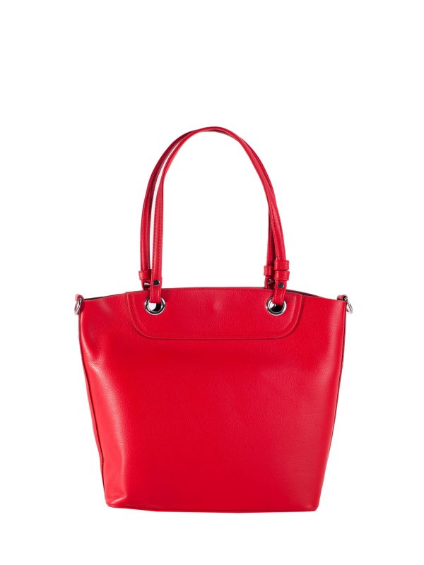 Red Eco Leather Shoulder Bag