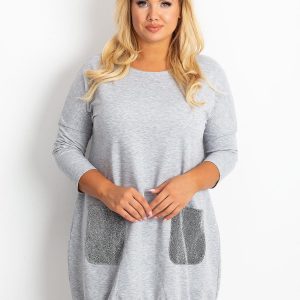 Grey tunic plus size Amber