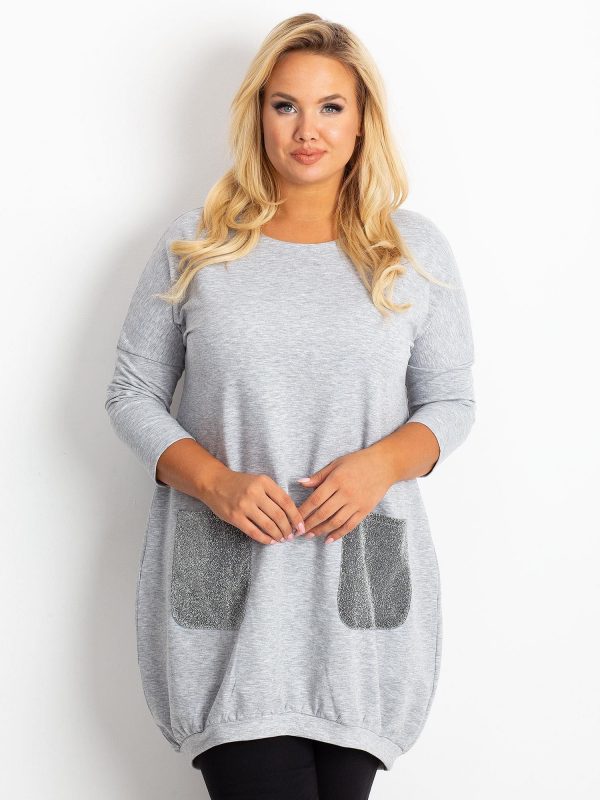 Grey tunic plus size Amber