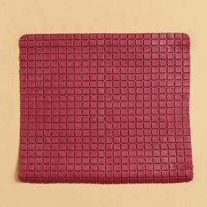 Burgundy Square Bathroom Mat