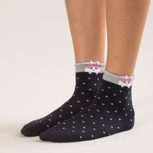 Navy blue polka dot socks 3-pack