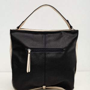 Black-ecru city bag