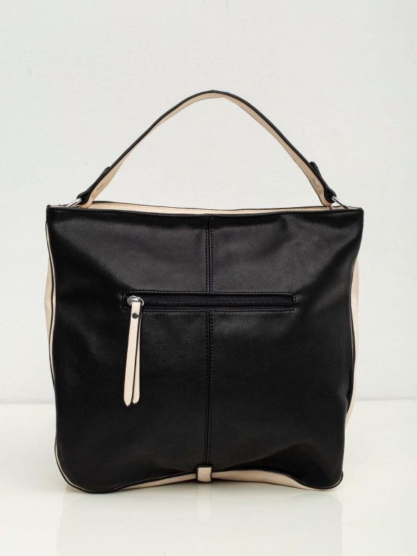 Black-ecru city bag