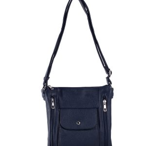 Dark Blue Women's Shoulder Bag with Pockets