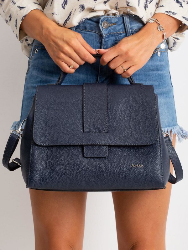 Dark Blue Ladies Leather Handbag