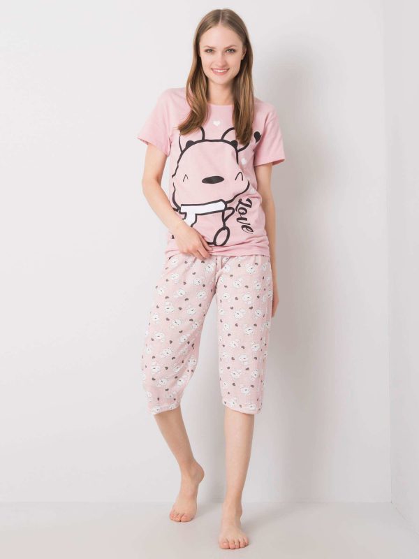 Pale Pink Print Pyjamas