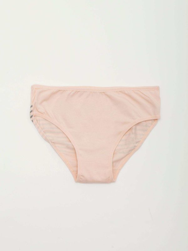 Peach briefs for girl with print