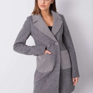 Estelita grey plaid coat