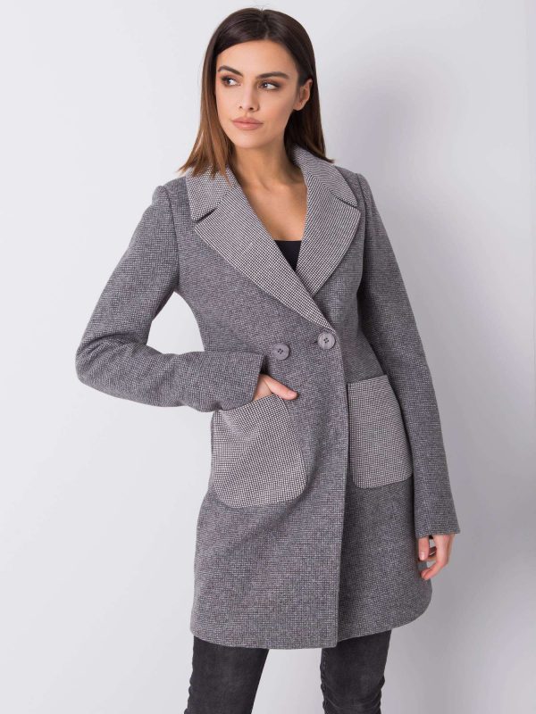 Estelita grey plaid coat