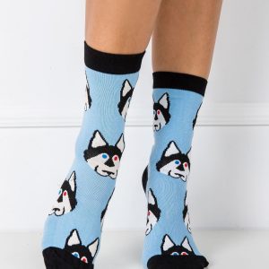 Blue Patterned Ladies Socks