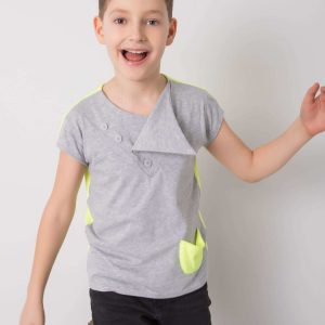 Grey-yellow t-shirt for boy DODO KIDS