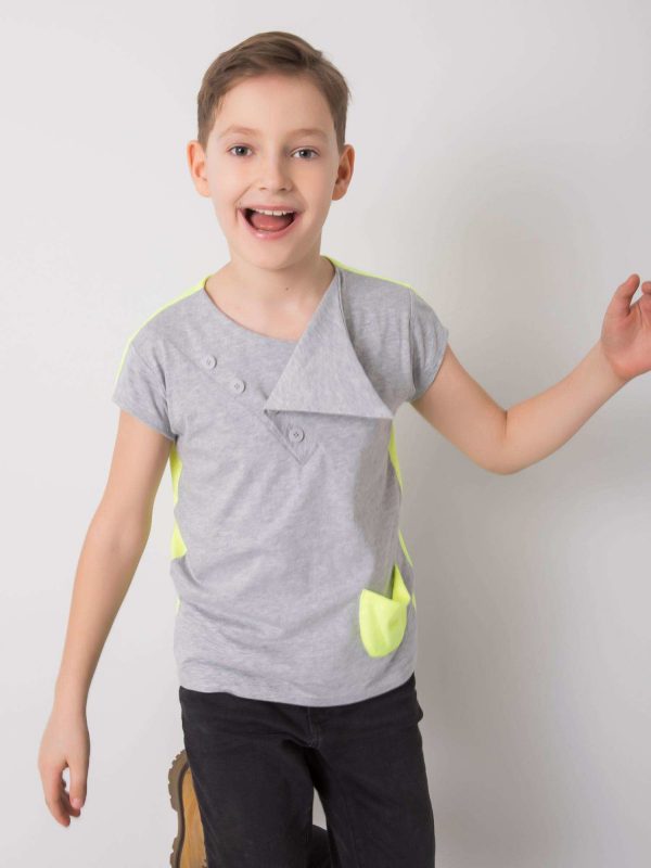 Grey-yellow t-shirt for boy DODO KIDS