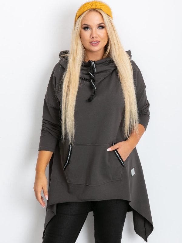 Dark Grey Tunic Plus Size Precious