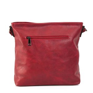 Dark red handbag with strap