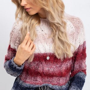 Pink and burgundy Florine sweater