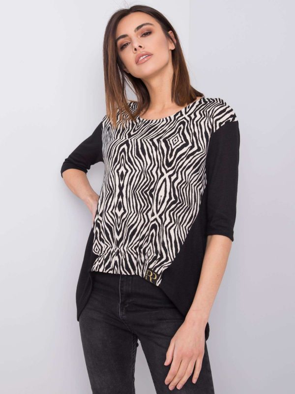 Black and white blouse Alayah RUE PARIS