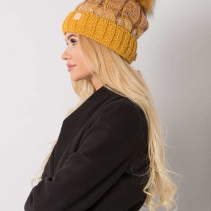 Yellow winter hat with tassel Ally RUE PARIS