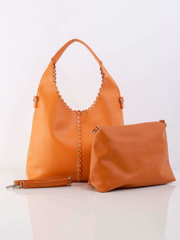 Orange eco-leather city bag