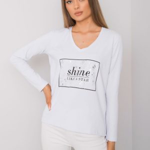 Alix White Cotton Long Sleeve Blouse