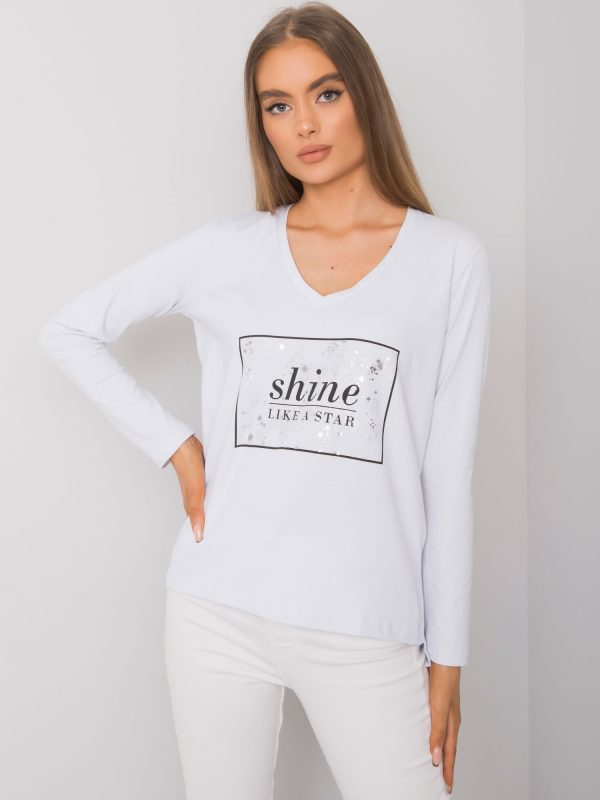 Alix White Cotton Long Sleeve Blouse