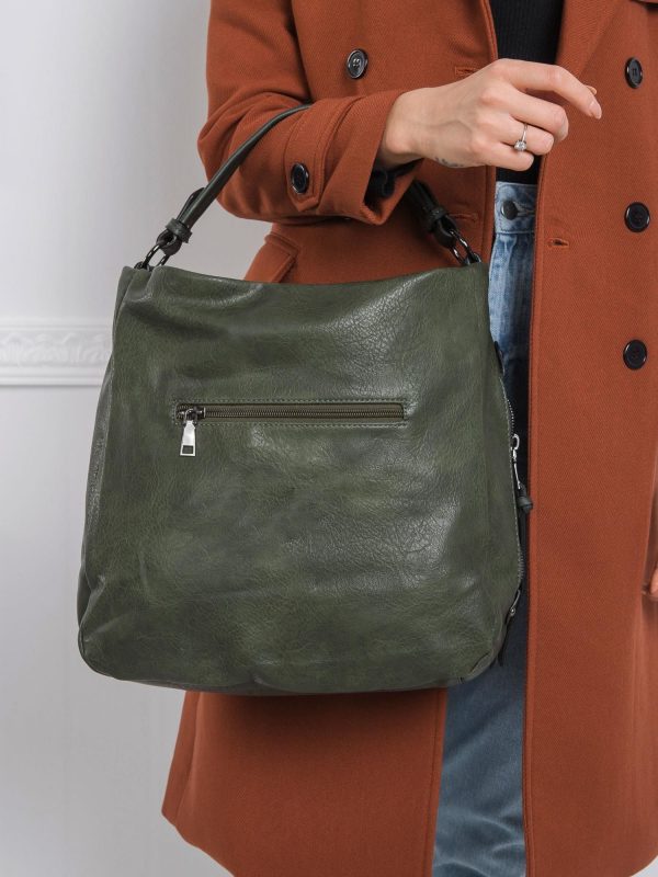 Dark green eco-leather bag