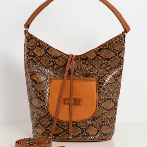 Brown Animal Pattern Hobo Bag