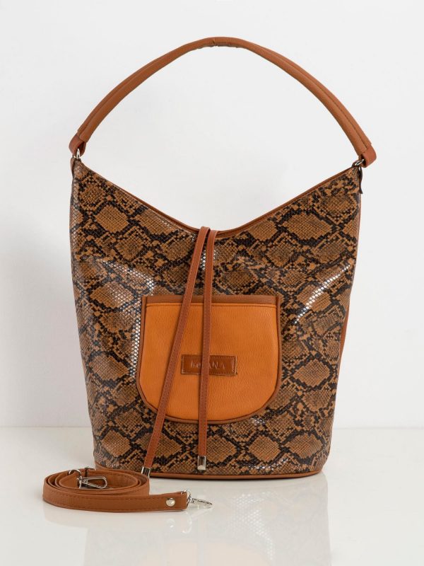 Brown Animal Pattern Hobo Bag