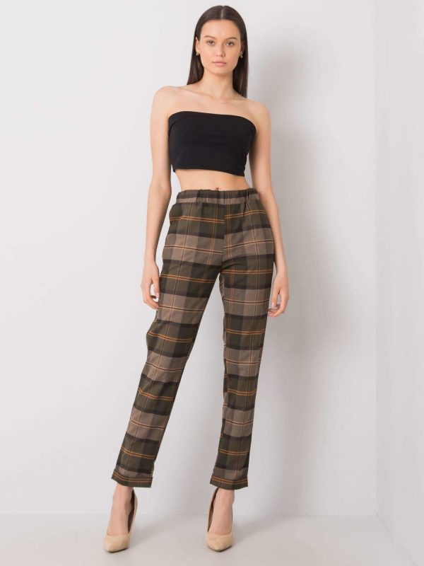 Khaki Charleen plaid pants