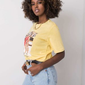 Yellow T-shirt with print by Joelle