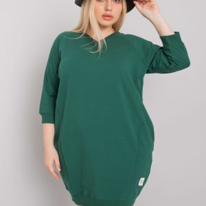 Dark Green Cotton Plus Size Karissa Dress