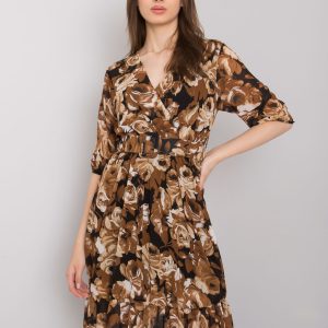 Brown Saluzzo Floral Dress