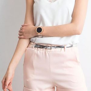 Light pink women's shorts with belt