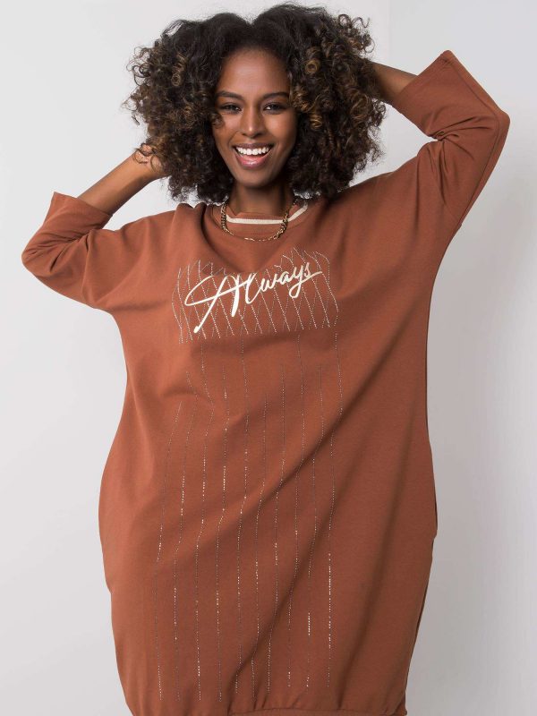 Brown dress with Francisca applique