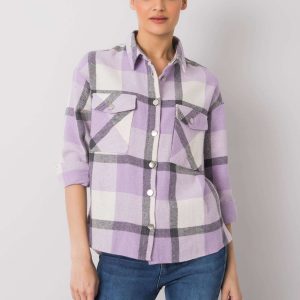 Adelyn's lilac plaid shirt