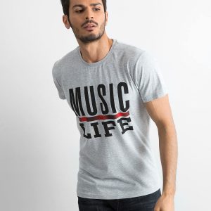 Men's cotton t-shirt with print grey