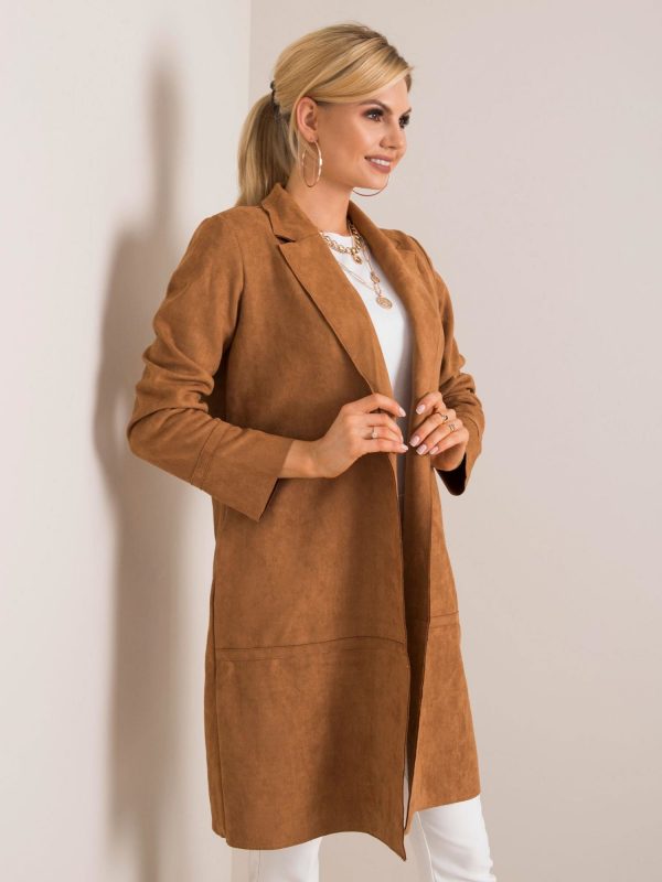 Light brown suede coat Sellina STITCH & SOUL