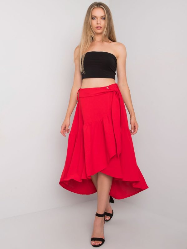 Red asymmetrical skirt Shayna RUE PARIS