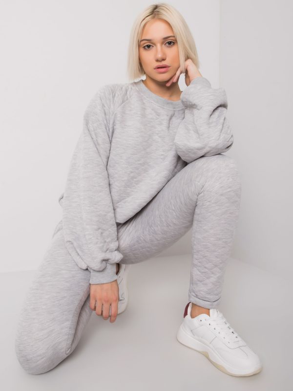 Grey two-piece quilted set Palermo