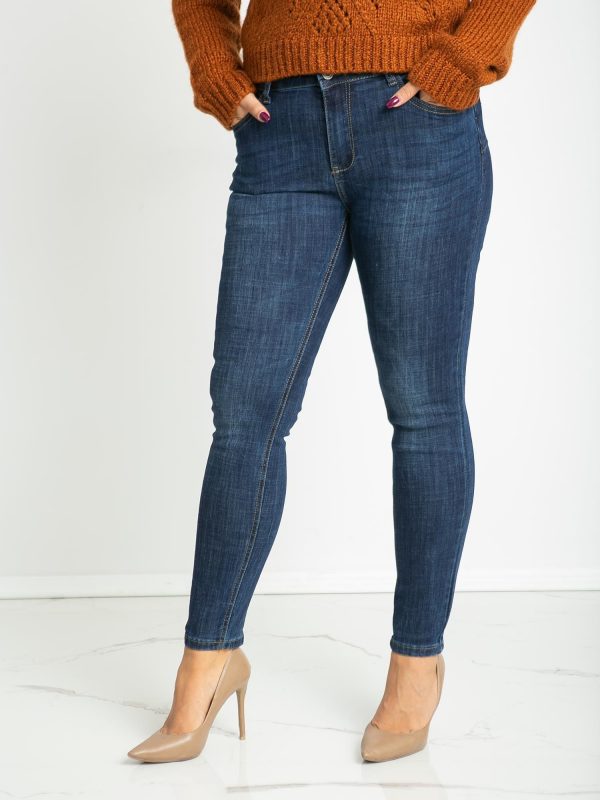 Blue plus size jeans Famous