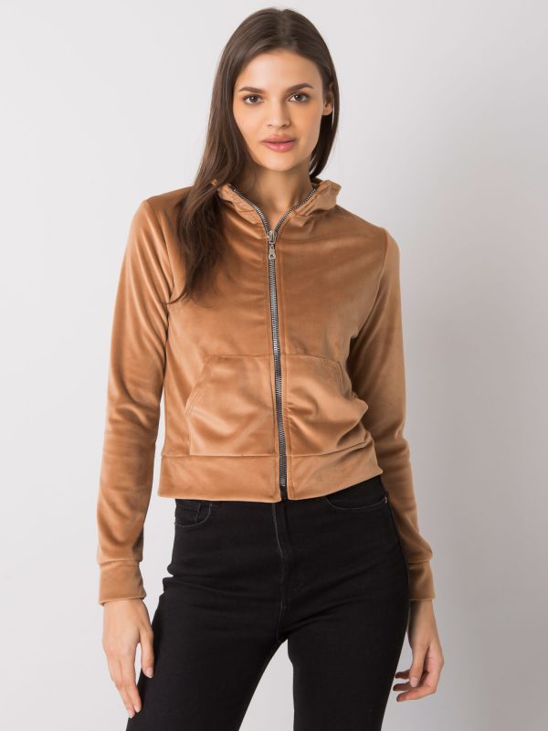 Camel velour sweatshirt Charley RUE PARIS