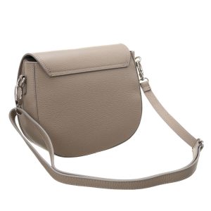 Beige Leather Messenger Bag BADURA