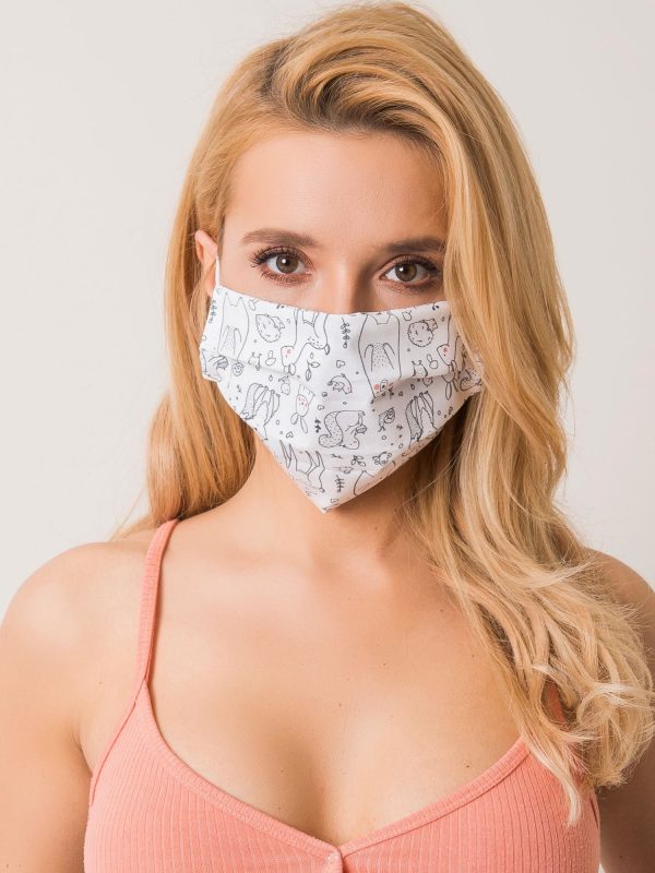 White Reuse Protective Mask with Printing