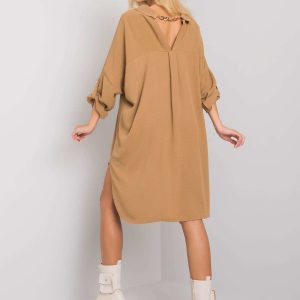 Dark beige oversize dress Elaria