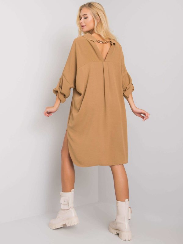 Dark beige oversize dress Elaria