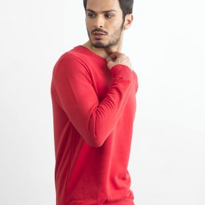 Red cotton sweatshirt for men