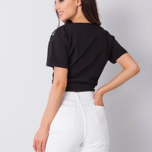 Black t-shirt with embroidery Quincy