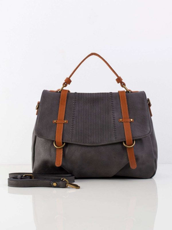 Dark grey bag with detachable strap